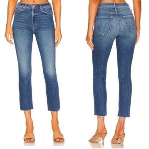 MOTHER Mid Rise Dazzler Ankle Fray 25 Opposites Attract Stretch Retail $238